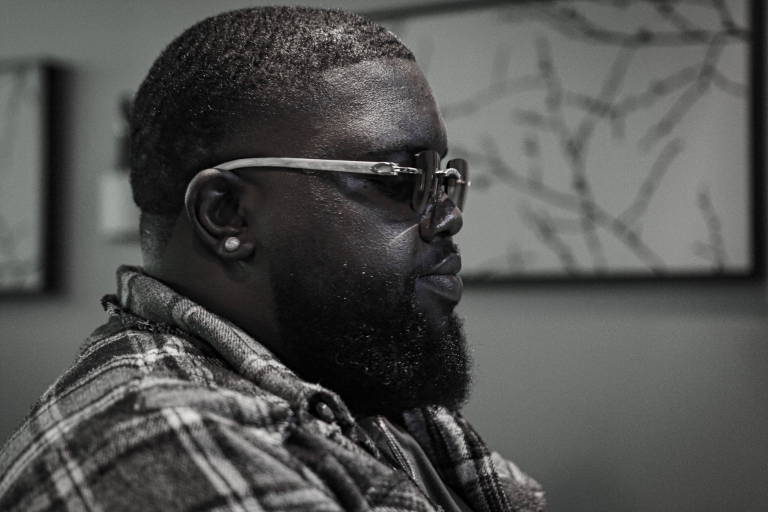 Black and white portrait of Uncle EJ